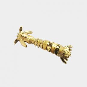 QZ5378 Shrimp shape Shower Room gold color Door Handles