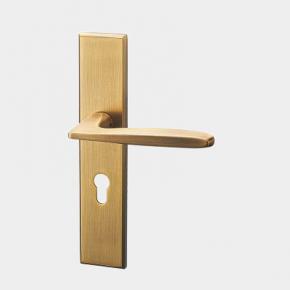 Z502-609  Modern Contemporary Slim Square Design for Door Handle Lever with Home Bedroom or Bathroom Privacy in Antique Brass Brushed