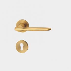 Z1-628 Door Hardware Zinc Lever Door Handle On Round Rose In Antique Brass
