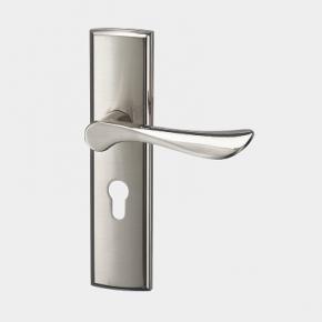 Z713-301  Closet Door Lever Satin Nickel Brushed Rectangle Backplate Lever Door Handle