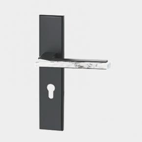 Z502-625 Cosy and warm country style wooden Door lever Handle Marble looking